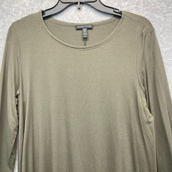 Eileen Fisher System Viscose Jersey Top Medium Lightweight Stretch Crew Neck‎ - Picture 2 of 11